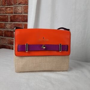 Kate Spade Orange and Purple Canvas Crossbody Bag